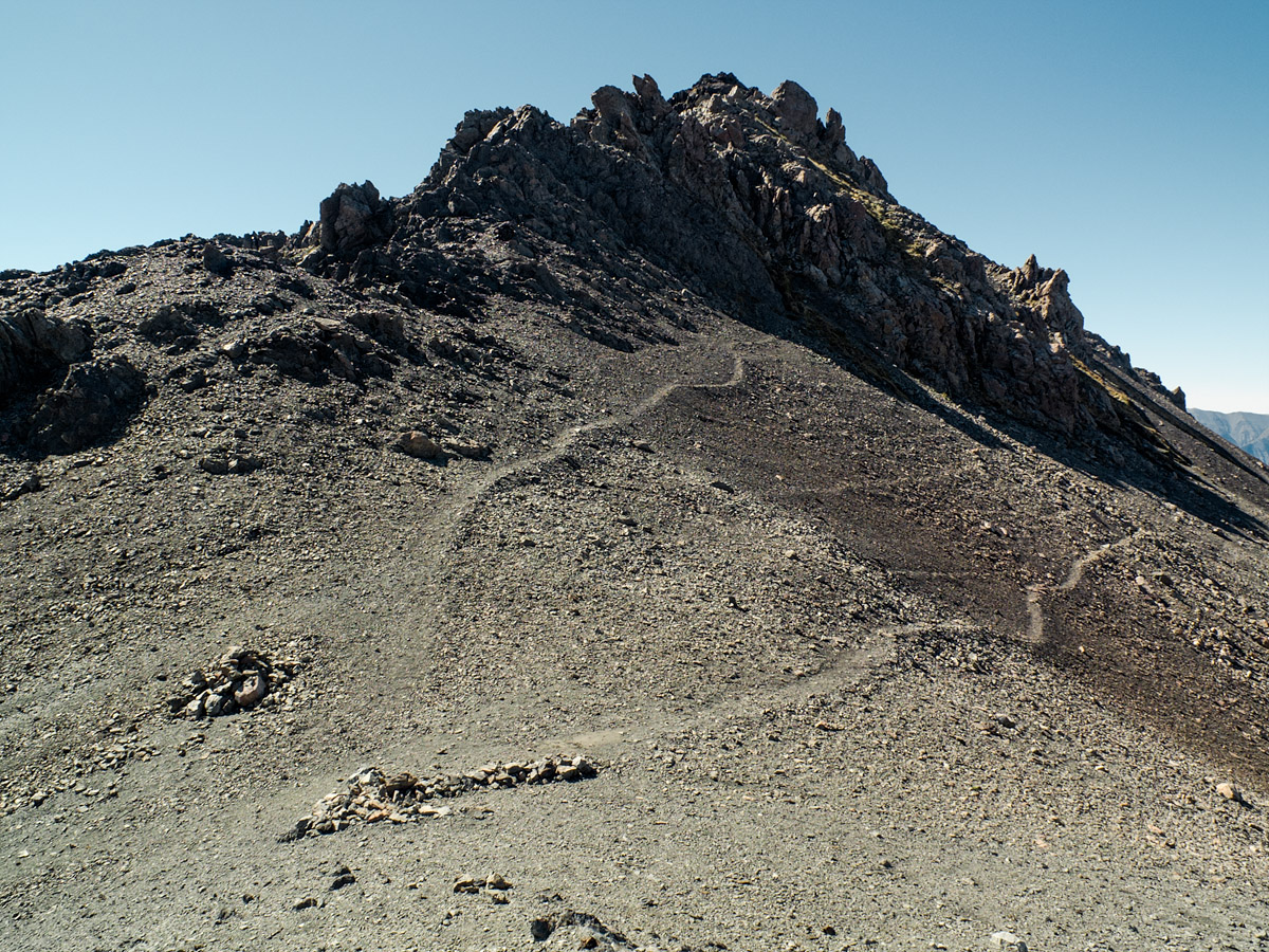 Descending from the summit