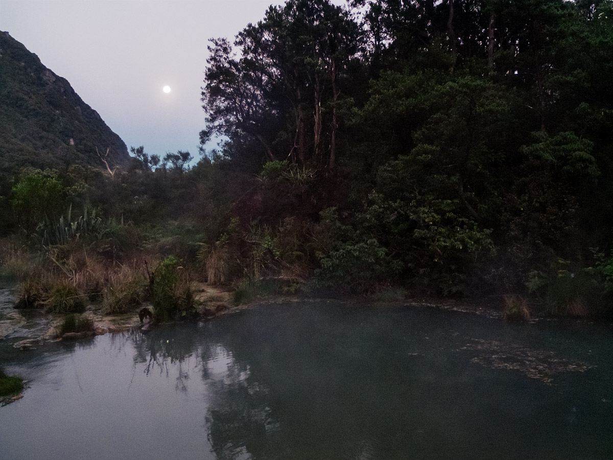 Welcome Flat hot pools, morning